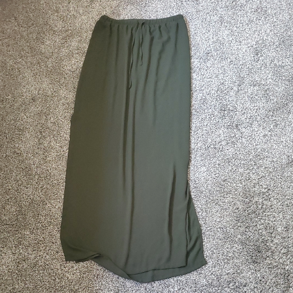 Flowy Green Maxi Skirt